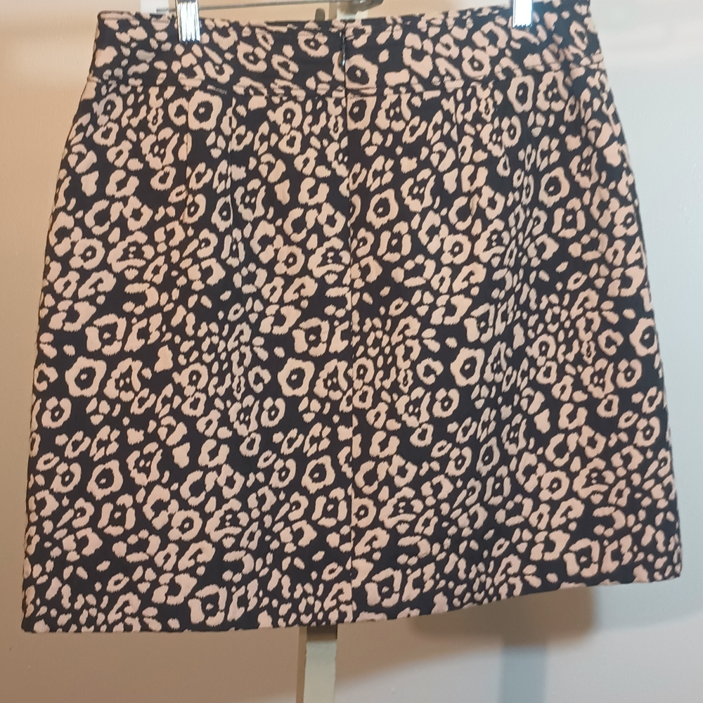 Leopard Print Skirt - Black and Pink